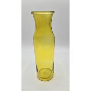 Translucent Yellow Milk Glass Bottle/Vase 7.75 in H x 2.25 in Diameter Base